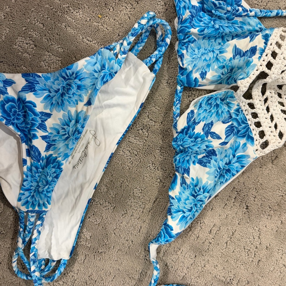Frankie’s bikini Blue Floral Crochet